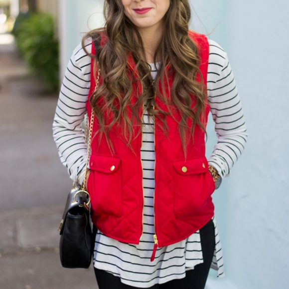 STYLE & CO Gleaming Buttons/Hardware Quilted Puffer Jacket Vest EUC - Picture 5 of 10